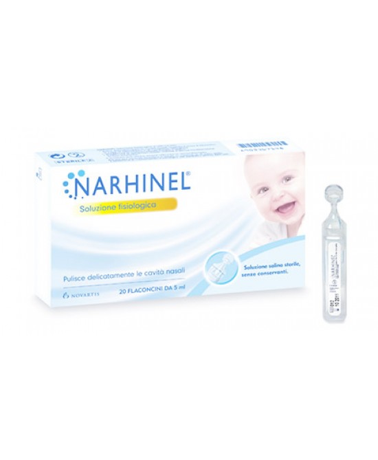 SOLUZIONE FISIOLOGICA PER ASPIRATORE NASALE NARHINEL 20 FIALE DA 5ML - Farmacia Puddu Baire S.r.l.