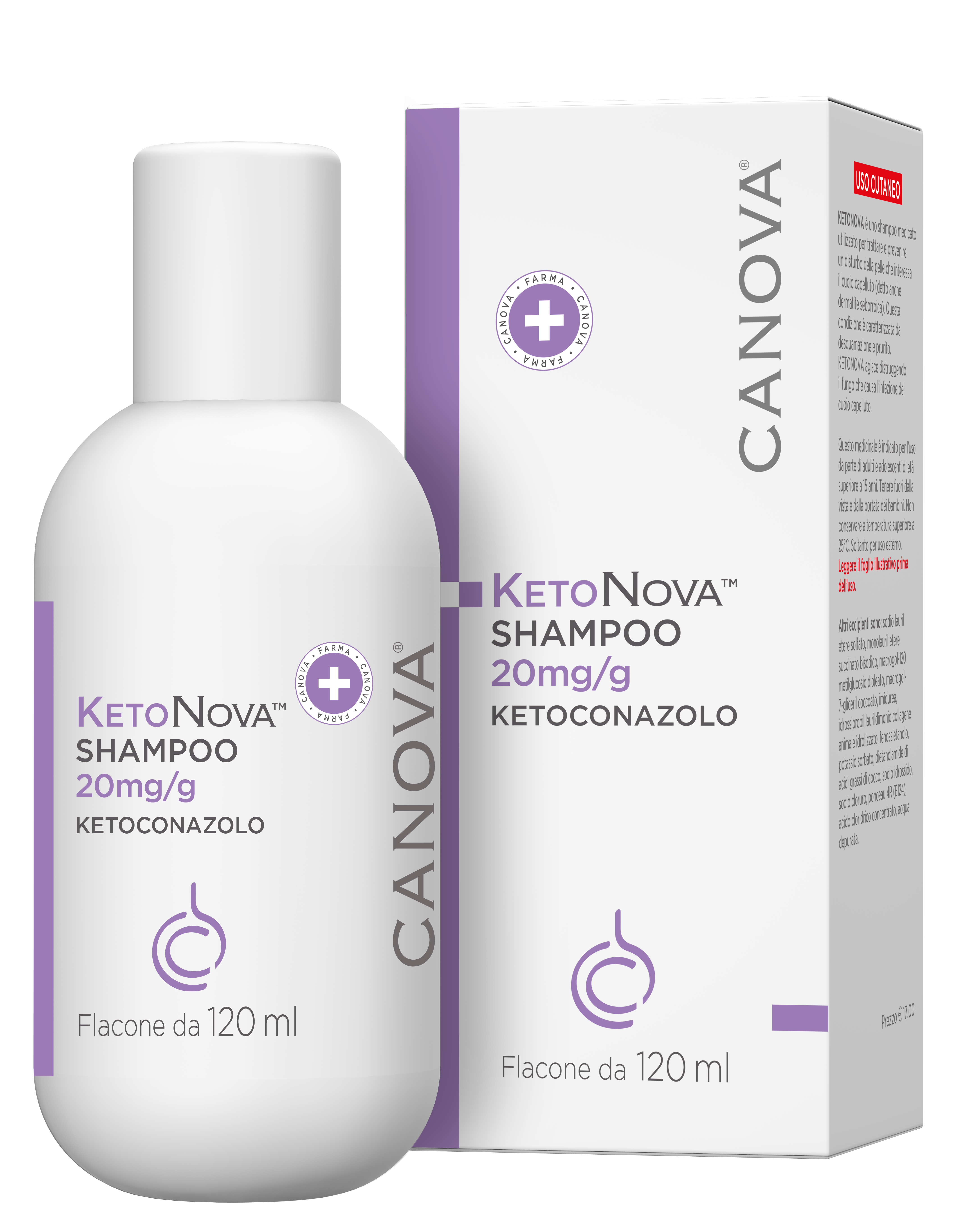 KETONOVA*SHAMPOO 120ML 20MG/G - Farmacia Puddu Baire S.r.l.