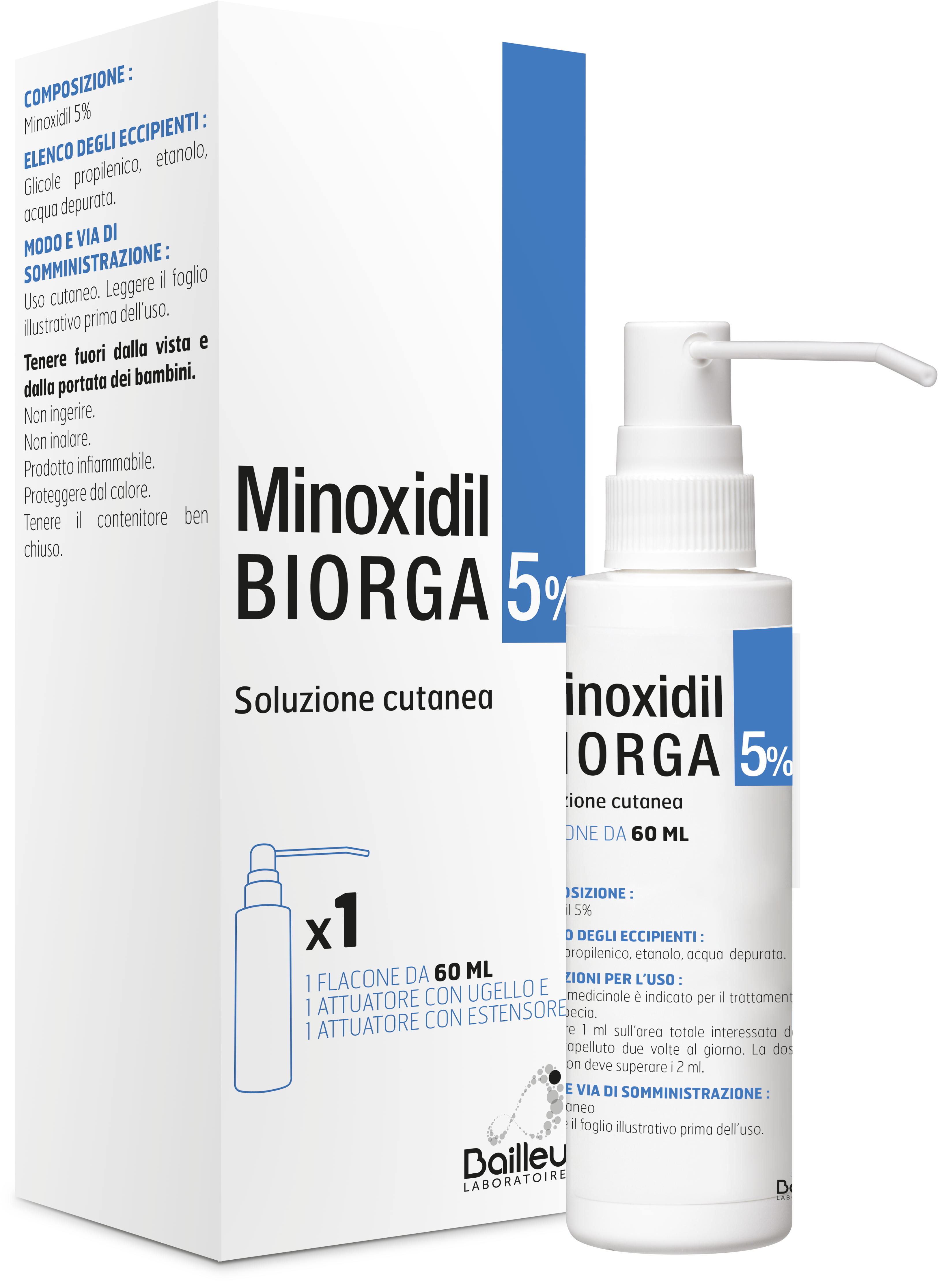 MINOXIDIL BIORGA*SOL CUT60ML5% - Farmacia Puddu Baire S.r.l.