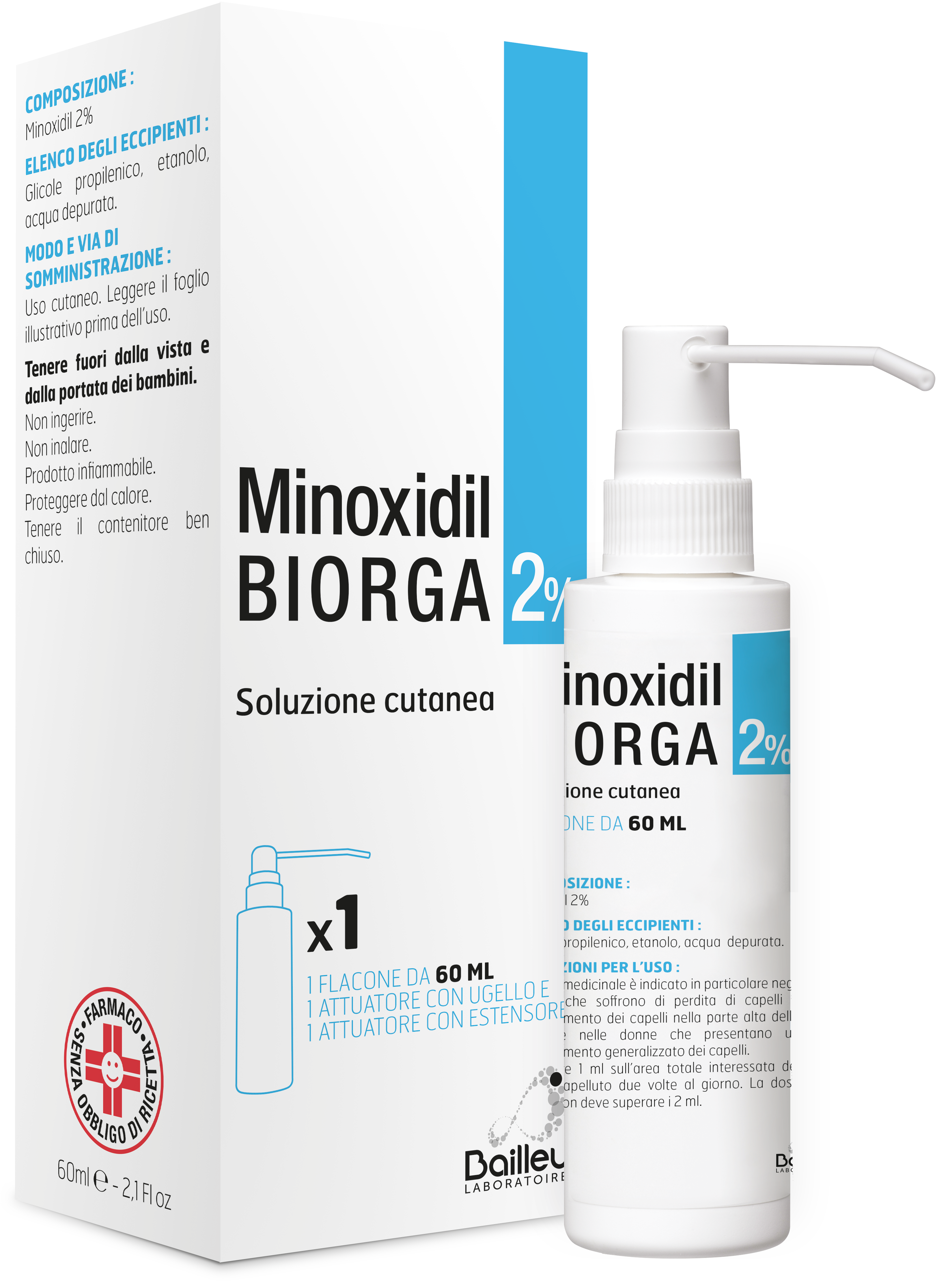 MINOXIDIL BIORGA*SOL CUT60ML2% - Farmacia Puddu Baire S.r.l.