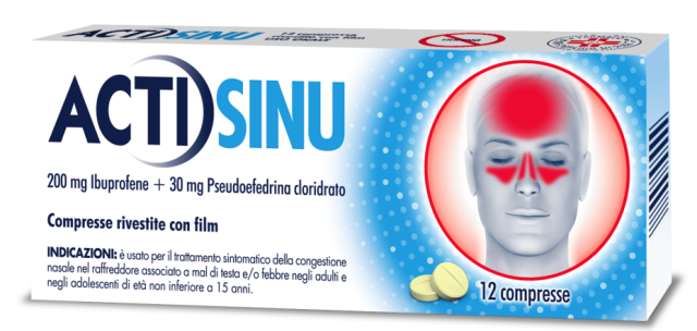 ACTISINU*12CPR 200MG+30MG - Farmacia Puddu Baire S.r.l.
