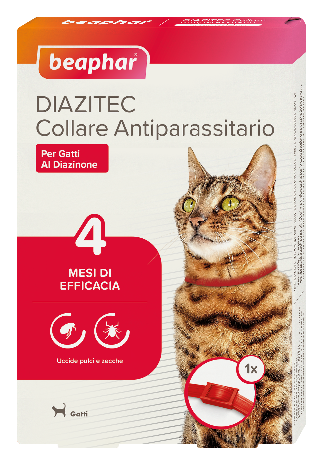DIAZITEC*COLLARE ROSSO GAT 14G - Farmacia Puddu Baire S.r.l.