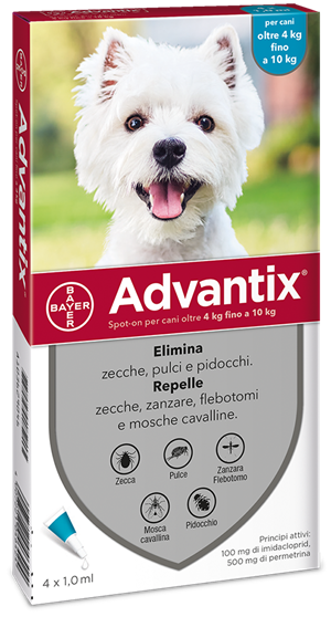 ADVANTIX SPOT ON*4PIP 4-10KG - Farmacia Puddu Baire S.r.l.