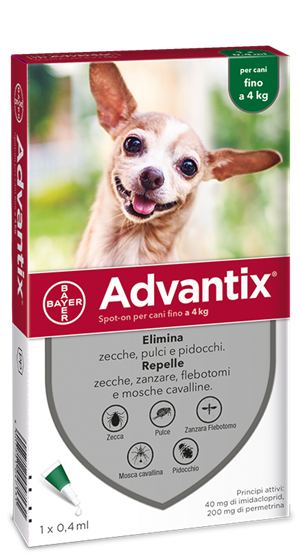 ADVANTIX SPOT ON*1PIP 0-4KG - Farmacia Puddu Baire S.r.l.