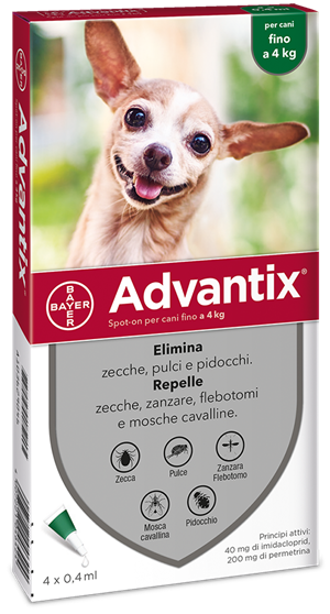 ADVANTIX SPOT ON*4PIP 0-4KG - Farmacia Puddu Baire S.r.l.