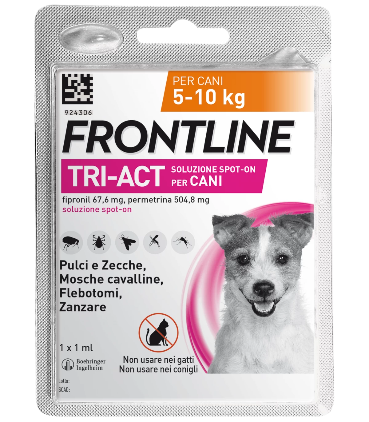 FRONTLINE TRI-ACT*1PIP 5-10KG - Farmacia Puddu Baire S.r.l.