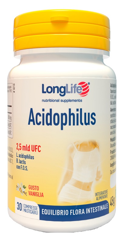LONGLIFE ACIDOPHILUS 30 COMPRESSE MASTICABILI - Farmacia Puddu Baire S.r.l.