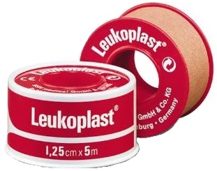 CEROTTO CHIRURGICO PER FISSAGGIO MEDICAZIONI IN ROCCHETTO LEUKOPLAST SUPPORTO VISCOSA COLOR PELLE MASSA ADESIVA CAUCCIU' OSSIDO DI ZINCO 1,25X500CM MUTUABILE - Farmacia Puddu Baire S.r.l.