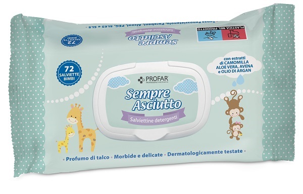 SALVIETTINE UMIDIFICATE SEMPRE ASCIUTTO 72 PEZZI PROFAR - Farmacia Puddu Baire S.r.l.