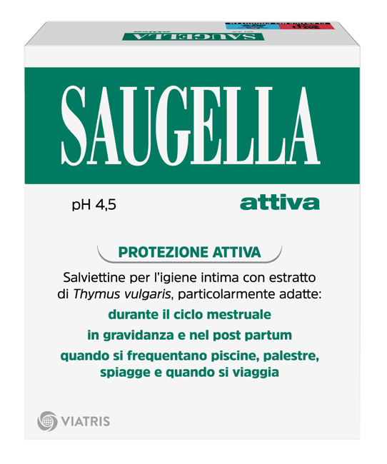 SAUGELLA ATTIVA SALVIETTINE DETERGENTI 10 BUSTINE - Farmacia Puddu Baire S.r.l.