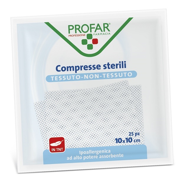 GARZA COMPRESSA TESSUTO NON TESSUTO 10X10 CM 25 PEZZI PROFAR - Farmacia Puddu Baire S.r.l.