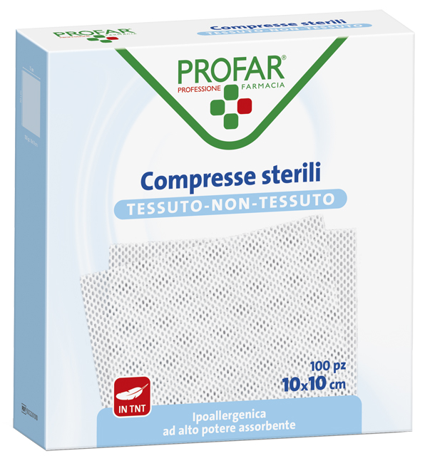 GARZA COMPRESSA TESSUTO NON TESSUTO 10X10 CM 100 PEZZI PROFAR - Farmacia Puddu Baire S.r.l.