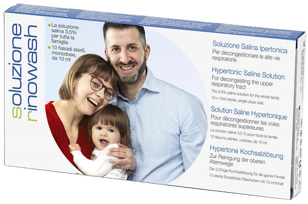 RINOWASH SOLUZIONE SALINA IPERTONICA PER PULIZIA NASO 10 FIALE RICHIUDIBILI X 10 ML - Farmacia Puddu Baire S.r.l.