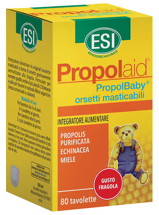 ESI PROPOLAID PROPOLBABY ORSETTI 80 COMPRESSE MASTICABILI - Farmacia Puddu Baire S.r.l.