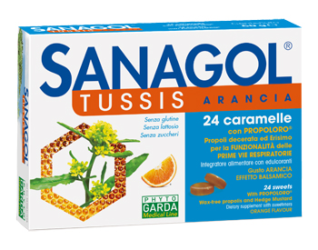 SANAGOL TUSSIS ARANCIA 24 CARAMELLE - Farmacia Puddu Baire S.r.l.