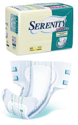 PANNOLONE PER INCONTINENZA SERENITY SOFTDRY FORMATO EXTRA TAGLIA LARGE 30 PEZZI - Farmacia Puddu Baire S.r.l.