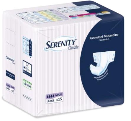 PANNOLONE PER INCONTINENZA A MUTANDINA SERENITY CLASSIC FORMATO MAXI TAGLIA LARGE 15 PEZZI - Farmacia Puddu Baire S.r.l.