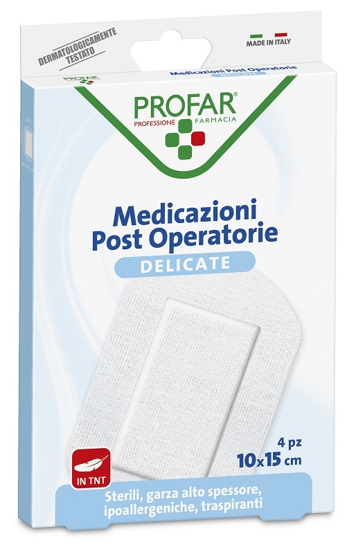 MEDICAZIONE POST OPERATORIA STERILE GARZA ANTIADERENTE 10X15 CM 4 PEZZI PROFAR - Farmacia Puddu Baire S.r.l.