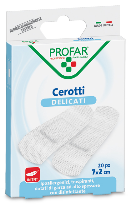 CEROTTO TESSUTO NON TESSUTO DELICATO MEDI 7X2 CM 20 PEZZI PROFAR - Farmacia Puddu Baire S.r.l.