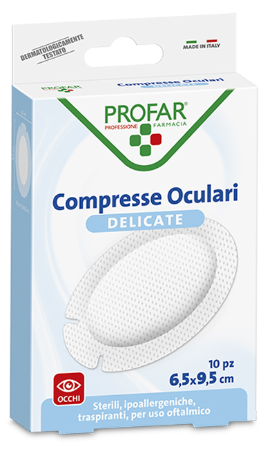 COMPRESSA OCULARE CON GARZA ANTIADERENTE 6,5X9,5 CM 10 PEZZI PROFAR - Farmacia Puddu Baire S.r.l.