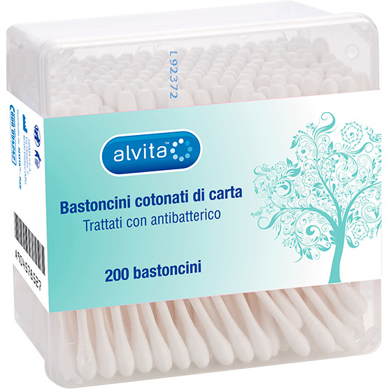 BASTONCINI COTONE 200 PEZZI ALVITA - Farmacia Puddu Baire S.r.l.