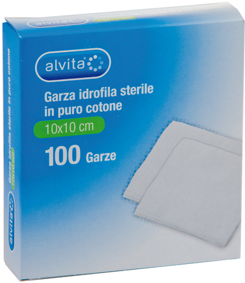 ALVITA GARZA COMPRESSA IDROFILA 10X10CM 100 PEZZI - Farmacia Puddu Baire S.r.l.
