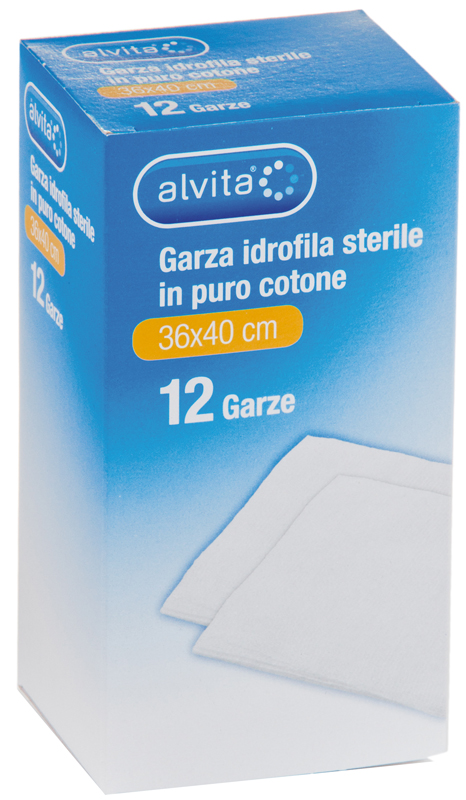 ALVITA GARZA COMPRESSA IDROFILA 36X40CM 12 PEZZI - Farmacia Puddu Baire S.r.l.