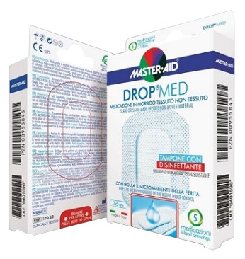MEDICAZIONE COMPRESSA AUTOADESIVA DERMOATTIVA IPOALLERGENICA AERATA MASTER-AID DROP MED 10,5X18 5 PEZZI - Farmacia Puddu Baire S.r.l.