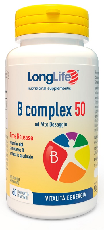LONGLIFE B COMPLEX 50 RILASCIO GRADUALE 60 TAVOLETTE DIVISIBILI - Farmacia Puddu Baire S.r.l.