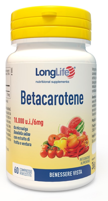 LONGLIFE BETACAROTENE 60 COMPRESSE - Farmacia Puddu Baire S.r.l.
