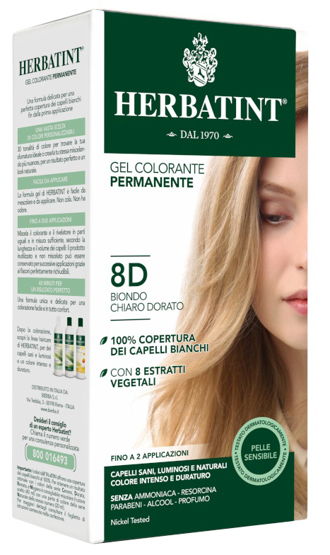 HERBATINT 8D BIONDO CHIARO DORATO 150 ML - Farmacia Puddu Baire S.r.l.