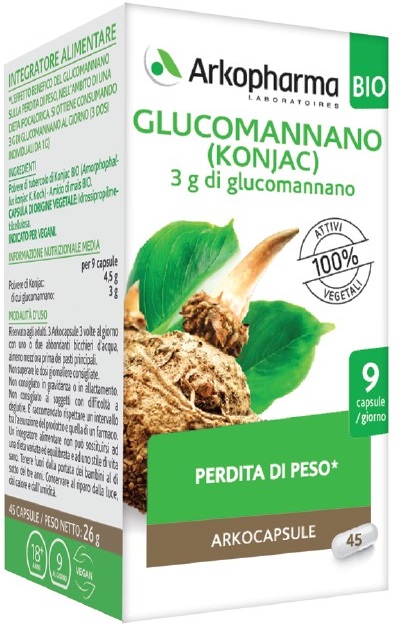 ARKO CAPSULE GLUCOMANNANO BIO 45 CAPSULE - Farmacia Puddu Baire S.r.l.