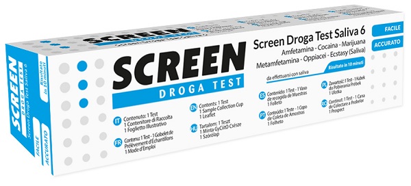 DROGA TEST CHE RILEVA 6 DROGHE TRAMITE SALIVA RISULTATO PER OGNI DROGA ANALIZZATA SCREEN DROGA TEST SALIVA 6 - Farmacia Puddu Baire S.r.l.
