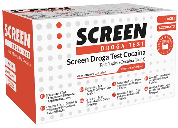 SCREEN DROGA TEST COCAINA TEST ANTIDROGA CON CONTENITORE URINA - Farmacia Puddu Baire S.r.l.
