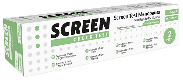 TEST RAPIDO PER L'INDIVIDUAZIONE DI FSH NELL'URINA CHE AIUTA AD INDIVIDUARE LA MENOPAUSA SCREEN CHECK TEST MENOPAUSA/FSH 2 PEZZI - Farmacia Puddu Baire S.r.l.