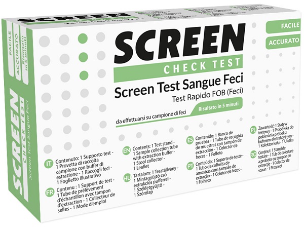 TEST RAPIDO CHE RILEVA LA PRESENZA DI SANGUE OCCULTO NELLE FECI 1 PEZZI SCREEN TEST SANGUE FECI 1 PEZZO - Farmacia Puddu Baire S.r.l.