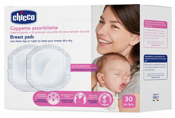 CHICCO COPPETTA ASSORBILATTE ANTIBATTERICA 30 PEZZI - Farmacia Puddu Baire S.r.l.
