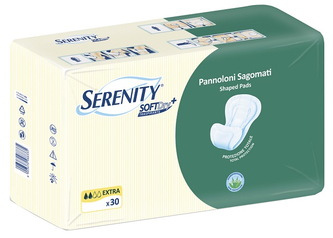 PANNOLONE PER INCONTINENZA SAGOMATO SERENITY SOFTDRY+ ALOE EXTRA 30 PEZZI - Farmacia Puddu Baire S.r.l.