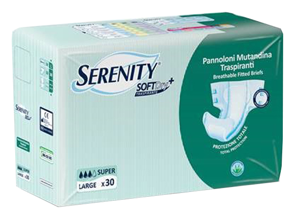 PANNOLONE PER INCONTINENZA A MUTANDINA SERENITY SOFTDRY+ ALOE SUPER LARGE 30 PEZZI - Farmacia Puddu Baire S.r.l.