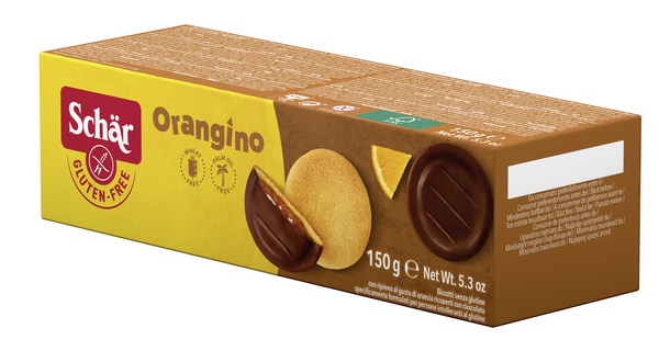 SCHAR ORANGINO BISCOTTI CON RIPIENO AL GUSTO DI ARANCIA RICOPERTI CON CIOCCOLATO 150 G - Farmacia Puddu Baire S.r.l.
