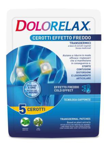 DOLORELAX CEROTTO EFFETTO FREDDO 5 PEZZI - Farmacia Puddu Baire S.r.l.