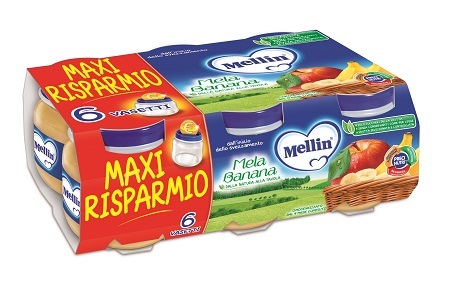 MELLIN OMOGENEIZZATO MELA BANANA 100 G 6 PEZZI - Farmacia Puddu Baire S.r.l.