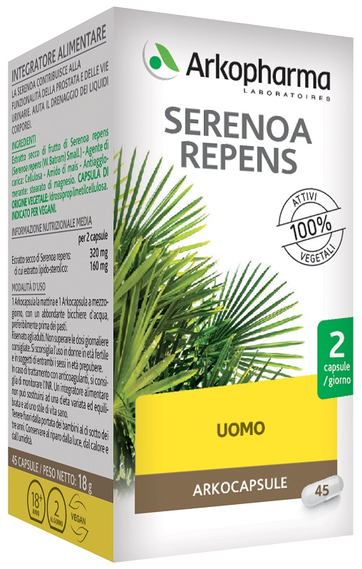 SERENOA REPENS 45 VEGI CAPSULE - Farmacia Puddu Baire S.r.l.