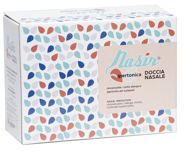 DOCCIA NASALE NARIS CON SOLUZIONE FISIOLOGICA IPERTONICA 8 SACCHE 250 ML + 1 BLISTER - Farmacia Puddu Baire S.r.l.