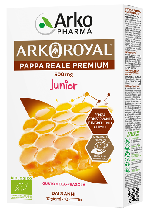 ARKOROYAL PAPPA REALE BIOLOGICA 500 MG 10 UNICA DOSE - Farmacia Puddu Baire S.r.l.