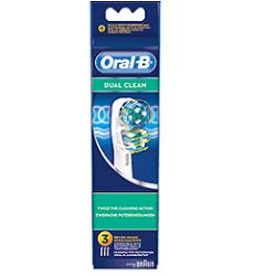 ORALB DUAL CLEAN EB417 TESTINE SPAZZOLINO ELETTRICO 3 PEZZI - Farmacia Puddu Baire S.r.l.