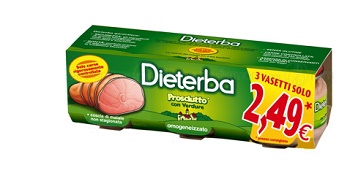 DIETERBA OMOGENEIZZATO PROSCIUTTO 3 PEZZI 80 G - Farmacia Puddu Baire S.r.l.