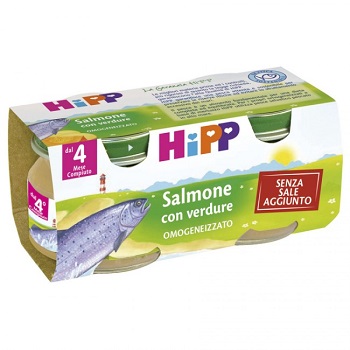 HIPP OMOGENEIZZATO SALMONE CON VERDURE 2X80 G - Farmacia Puddu Baire S.r.l.