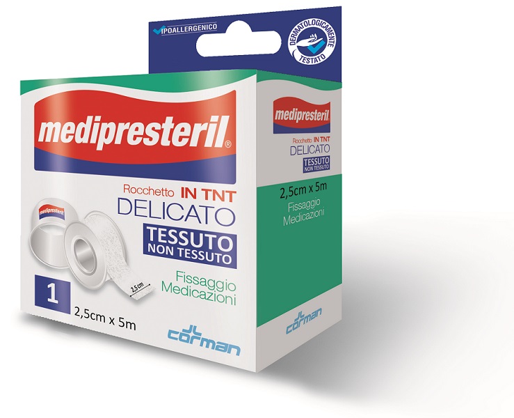 CEROTTO IN ROCCHETTO TESSUTO NON TESSUTO MEDIPRESTERIL 5X250CM - Farmacia Puddu Baire S.r.l.