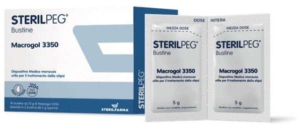 STERILPEG MACROGOL 3350 10 BUSTINE BIPARTITE 10 G - Farmacia Puddu Baire S.r.l.